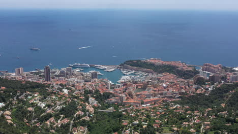 Mónaco-Y-El-Mar-Mediterráneo-Gran-Vista-Aérea-Día-Soleado-Francia